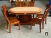 bộ bàn ăn mặt đá oval