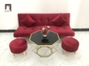 set ghế sofa bed thông minh đỏ đô vài nhung