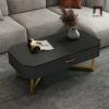 L2 Bàn sofa mặt đá lục giác BSF42 Khame 1m kiểu dáng sang trọng