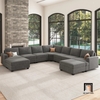 bộ ghế sofa chữ U xám lông chuột