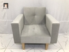ghế sofa đơn xám trắng vải nhung
