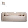 sofa văng vải nhung trắng kem