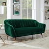 sofa băng vải nhung xanh lá