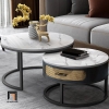 cặp bàn sofa tròn mặt đá