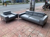combo 2 ghế sofa da pu bóng xám
