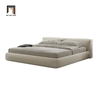 N3 Giường ngủ vải nỉ xám trắng 1m6 x 2m GN48 Amos cho gia đình