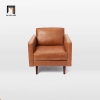 sofa đơn da giả màu nâu