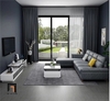 sofa góc da xám đậm