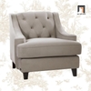 R2 Ghế sofa đơn vải nhung xám DT43 Dolce kiểu dáng sang trọng