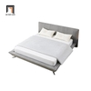 B3 Giường ngủ cao cấp bọc nỉ xám GN61 Amaya chân inox đẹp