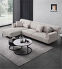 ghế sofa góc L vải nỉ xám trắng