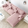 sofa góc xinh xắn màu hồng phấn