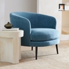 ghế sofa đơn vải nhung xanh dương