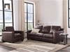 set ghế sofa phòng khách da giả nâu đậm