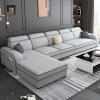 sofa góc gia đình xám trắng