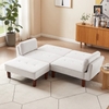sofa giường nằm xám trắng vải nhung