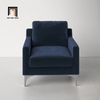 sofa đơn vải nhung xanh đậm