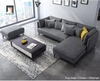 sofa góc phòng khách màu xám đậm