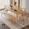 T1 Bàn ăn Wishbone 6 ghế cong 29-KH6-G59-B108 gia đình