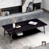 V2 Bàn sofa mặt đá trắng 2 tầng BSF4 Lenge 1m1 x 55 cao cấp