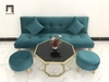set ghế sofa màu xanh lá vải nhung đẹp