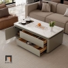 J3 Bàn sofa nhỏ 1m BSF98 Altamont mặt đá khung ván gỗ đen