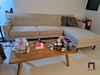 S4 Bộ ghế sofa góc giá rẻ GT203 Elias 2m3 x 1m6 vải xám trắng