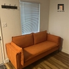 Q2 Ghế sofa băng vải nỉ màu cam BT87 Calla dài 1m9 nhỏ gọn