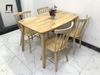 B2 Bộ bàn ăn màu gỗ tự nhiên 2-KH4-G18-B108 4 ghế 7 nan