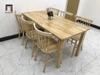 F1 Bàn ăn 6 ghế 7 nan màu gỗ 2-KH6-G18-B108-go 1m6 cho phòng bếp