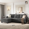 B1 Bộ ghế sofa 2m1 BT186 Nolany kèm đôn vuông vải nỉ đen