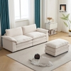 set ghế sofa vải nỉ trắng kem