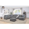 J1 Bộ ghế sofa U giá rẻ UT33 Marsala 3m4 vải bố xám trắng