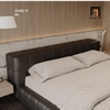 V3 Giường bọc da hiện đại GN104 Beloei 1m6 x 2m màu xám đậm