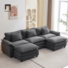 Set ghế sofa chữ U vải nỉ xám than UT14 Holopeen 2m5 đẹp