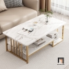 E2 Bàn sofa phòng khách mặt đá xám 1m BSF77 Vigo khung chân sắt