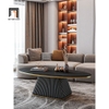 W1 Bàn sofa mặt đá oval BSF86 Truckton dài 1m đặt tại sảnh chờ