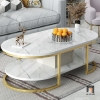 R2 Bàn sofa gia đình mặt đá trắng BSF16 Keen 1m x 50 2 tầng