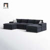 P3 Bộ ghế sofa chữ U xám than UT15 Boggy vải nỉ 3m giá rẻ