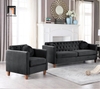 set 2 ghế sofa màu đen