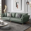 ghế sofa băng da công nghiệp xanh lá