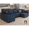 J2 Bộ ghế sofa chữ U 3m UT12 Teangela xám trắng vải nỉ đẹp