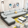 T1 Bộ ghế sofa góc L gia đình GT113 Chino 3m2 x 1m5 viền nổi bật