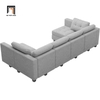 J2 Bộ ghế sofa chữ U 3m UT12 Teangela xám trắng vải nỉ đẹp
