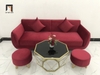 set ghế sofa băng đỏ đô vải nhung