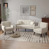 bộ ghế sofa nỉ trắng kem