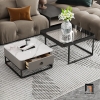 O1 Cặp bàn sofa vuông phòng khách BSF23 Copeheim mặt đá