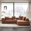 D1 Ghế sofa văng da giả màu xám BT18 Squaring 2m5 hiện đại