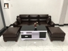 C3 Ghế sofa băng cao cấp BT99 Pali 2m2 da Pu màu nâu đậm