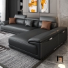 sofa góc màu đen